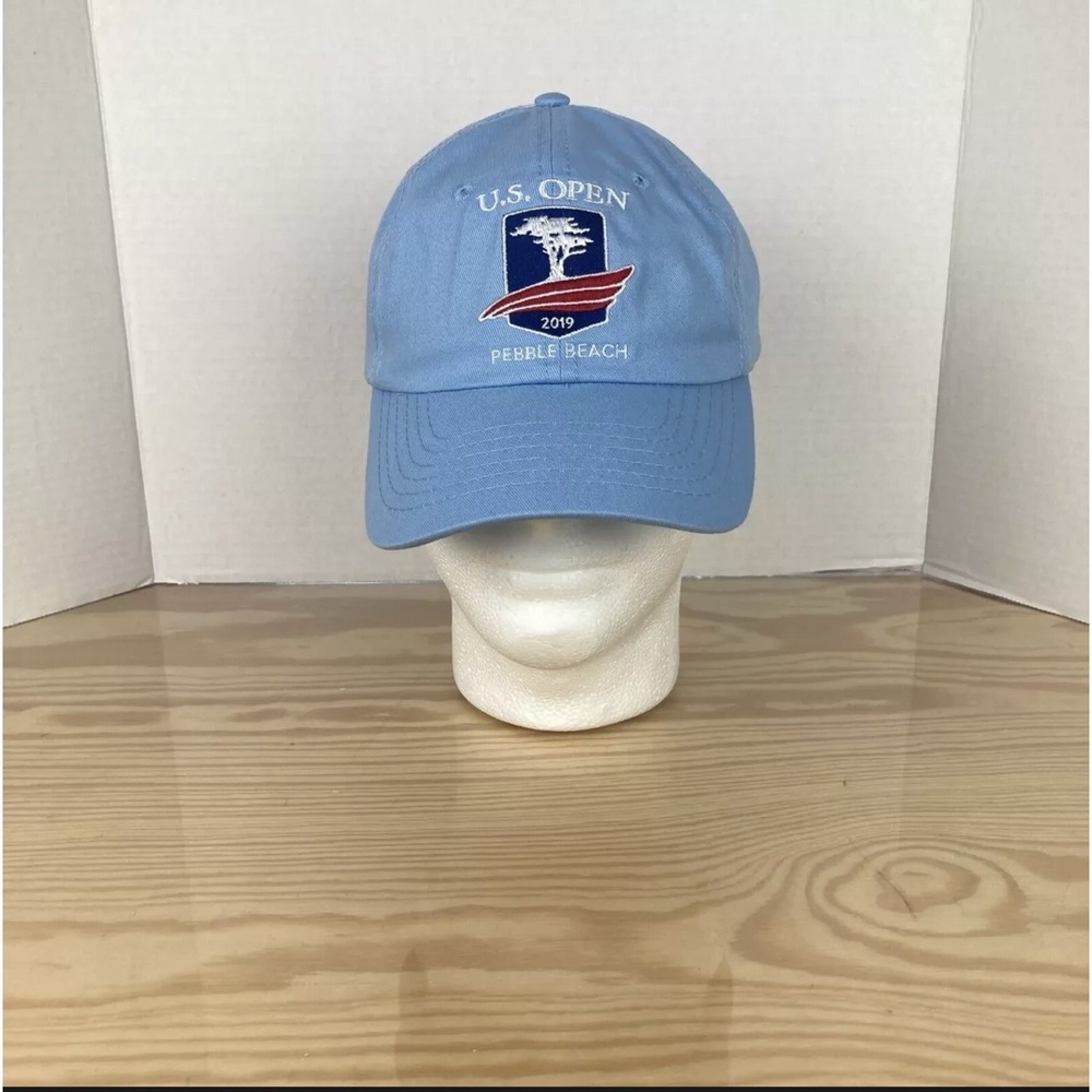 Pebble Beach 2019 U.S. Open Hat Strapback Golf Blue Cap Tree Logo USGA Member